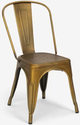 Produktbild von stühle im industriedesign aus metall vintage shabby chic stil steel old - Gold