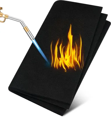 Immagine prodotto di Tappetino protettivo contro il calore - Coperta ignifuga - Lavori sicuri - Resistente al calore fino a 1000°C - 70 x 30 cm - Nero