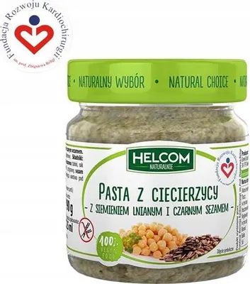 Zdjęcie produktu dla Pasta z ciecierzycy z siemieniem lnianym i czarnym sezamem 225 ml Helcom