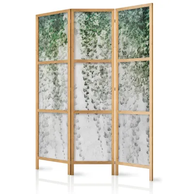 Produktbild von Paravent 135x171 cm 3-teilig einseitig eleganter Sichtschutz Raumteiler Trennwand Raumtrenner Holz Design Motiv Deko Home Office Botanik Natur b-C-10119-bh-b