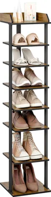Produktbild von Mondeer Schuhregal Schuhschrank 7 Etagen aus Metall Braun