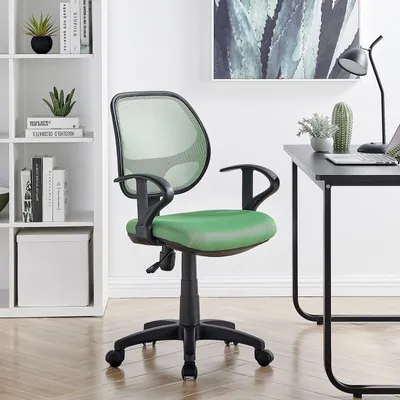 Produktbild von Schreibtischstuhl Kinder COOL, Dunkelgrün - drehbarer Bürostuhl für Kinderzimmer höhenverstellbar mit Armlehnen und Wippmechanik inkl. atmungsaktivem Netzbezug [max. Belastbarkeit 100 kg]