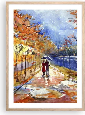 Produktbild von Gerahmtes Poster - Rahmen in heller Eiche - Park Paar Baum - 50x70 cm - Wand Bild - Wanddeko - Wandbilder - Kunstposter - Wandposter - Bilderrahmen - Bilder - Kunstdruck - Wandbild - P2NPA50x70-3557