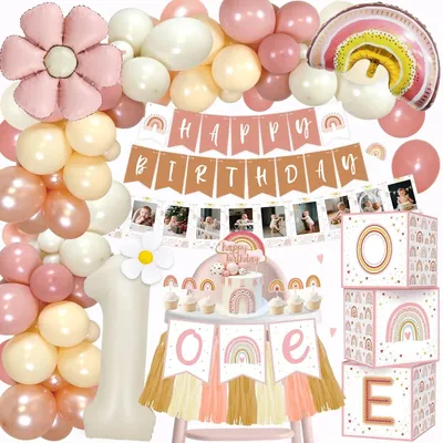 Immagine prodotto di Decorazioni bohémien per il primo compleanno di una bambina