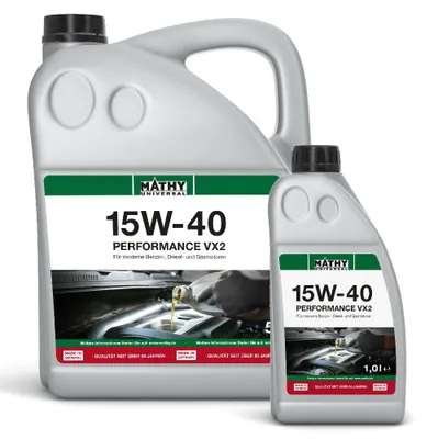 Produktbild von MATHY SAE 15W-40 Performance VX2 5,0 l + 1,0 l - Mineralisches Motoröl