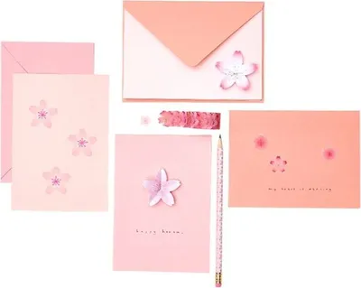 Zdjęcie produktu dla 12 różowych kart i kopert Sakura