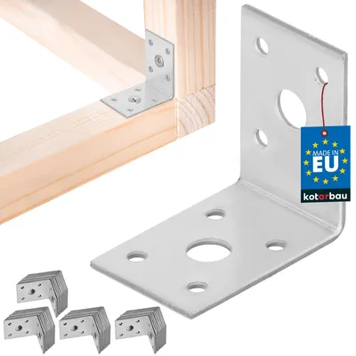 Produktbild von KOTARBAU® 50 Stk. Winkelverbinder 50 x 50 x 35 mm verzinkter Stahl Silber Schwerlastwinkel Balkenverbinder Möbelwinkel Winkelblech Holzverbinder Regalwinkel Winkel Metall Stabil Langlebig Stahlwinkel