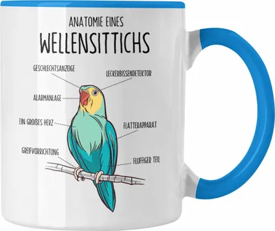 Produktbild von Trendation - Lustige Wellensittich-Tasse Geschenk für Wellensittich-Besitzer (Blau)