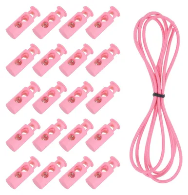 Kordelstopper 20 Stück mit elastischem Seil, rosa