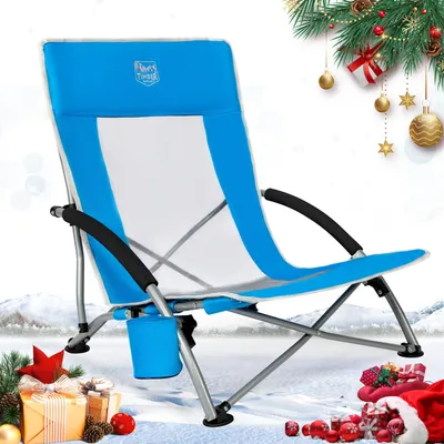 Immagine prodotto di Sedia da spiaggia pieghevole, portata massima 150 kg, schienale traspirante in rete, con borsa per il trasporto, ideale per attività all'aperto