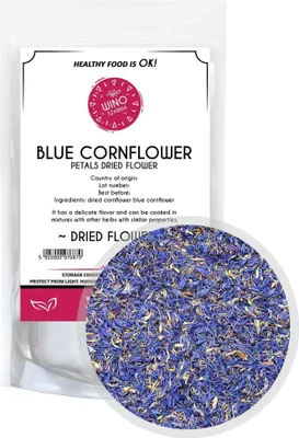 Image de Pétales de fleurs séchées, bleu bleuet, 50 g, fleurs comestibles