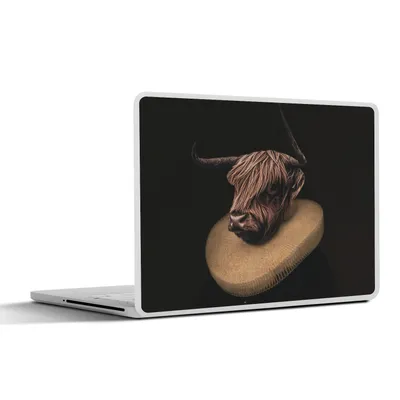 Produktbild von MuchoWow® Laptop Aufkleber Sticker Cover Schottischer Highlander - Gemälde - Kuh 30x22 cm - Laptop-Sticker