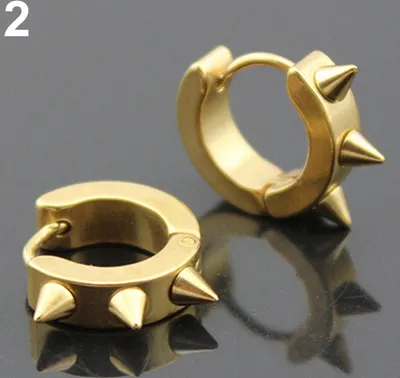 Produktbild von Männer Frauen Mode Punk Gothic Edelstahl Creolen Ohrstecker Schmuck-2