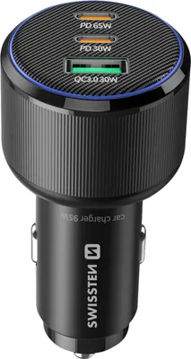 Immagine prodotto di Caricabatterie da auto compatto Swissten 2 X Usb-c Pd Usb-a Qc 95w