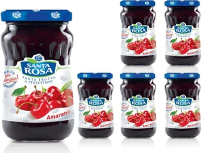 Produktbild von 6x Santa Rosa Schwarzkirsch Italienisch Marmelade Brotaufstrich aus Italien 350g