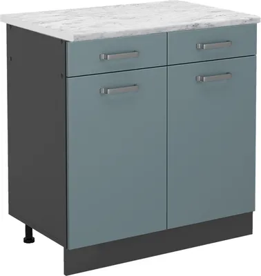 Image de Meuble cuisine Vicco R-Line Bleu-gris 80cm PT Marbre, Model 45475