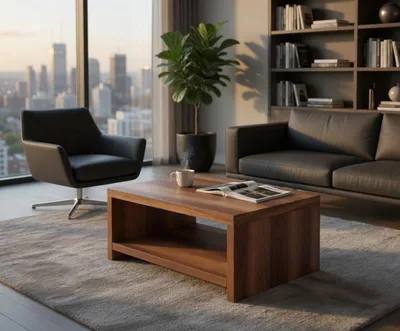 Immagine prodotto di Tavolino moderno con piano in legno dal design minimalista