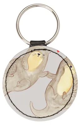 Produktbild von Mr. & Mrs. Panda Schlüsselanhänger Otter Blumenstrauß - Grau Pastell - Geschenk, kleiner, Seeotter, Anhänger, mini, schlüssel, Süß, Positiv, Taschenanhänger, Selbstliebe