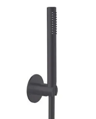 Immagine prodotto di Herzbach LIVING SPA Set per vasca con supporto rotondo da 70 cm e doccetta a barra da 1500 mm, nero opaco