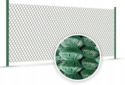Obrázok produktu pre Zelená drôtená sieťovina 150 cm x 10 m, s PVC povrchovou úpravou, pozinkovaná, 60 x 60 mm, 1,7/2,7 mm