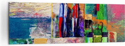 Produktbild von Bild auf Leinwand - Leinwandbild - Abstraktion modern - 160x50cm - Wand Bild - Wanddeko - Leinwanddruck - Bilder - Kunstdruck - Wanddekoration - Leinwand bilder - Wandkunst - AB160x50-3670