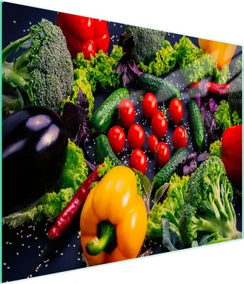 Produktbild von Glasschneidebrett 52x30 Gemüse