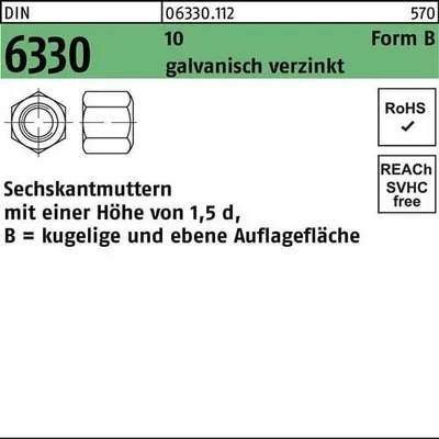 Produktbild von Reyher  Sechskantmuttern DIN 6330 10 BM 30 SW46 vz, (1 Stück)