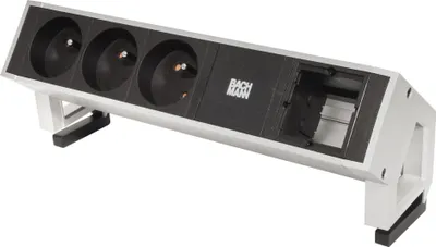 Obrázek produktu pro BACHMANN Systém DESK 2, 3x zásuvka CZ, 1x volné, stříbrný (902.404) (19.07.0127)
