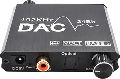 Zdjęcie produktu dla Przetwornik cyfrowo-analogowy (DAC) 192 kHz, 24 bity Wejście optyczne i koncentryczne Złącze RCA Adapter wyjściowy audio 3,5 mm