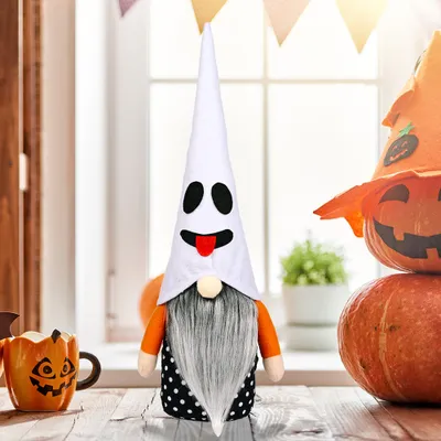 Obrázek produktu pro Halloween Panenka bez tváře Halloween dekorace pro domácí narozeninové dekorace Party Supplies, bílá