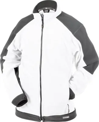 Produktbild von DASSY® Kazan Women Zweifarbige Fleecejacke für Damen WEIß/ZEMENTGRAU Gr.L Länge: STANDARD