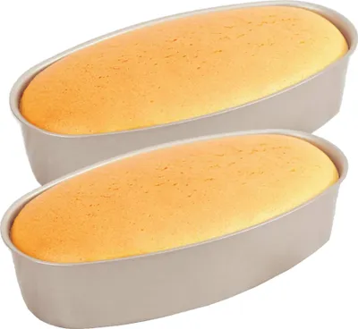 Image de CANDeal 2 pcs Moules à pâtisserie ovales, antiadhésifs, professionnels, 22 cm, moule ovale, moule à gâteau, antiadhésif, acier, pain, moule à pâtisserie