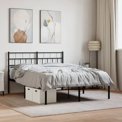 Image de Maison Exclusive - Cadre de lit avec tête de lit en métal noir 140x190 cm