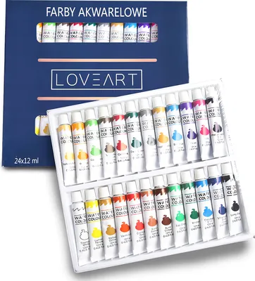 Immagine prodotto di Set di colori ad acquerello LOVEART 24 tubi x 12 ml colori ad acquerello per artisti Acquerello
