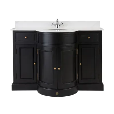 Produktbild von SIGNATURE - Badezimmerschrank aus massivem schwarzem Holz L131 cm - HAUSSMANN