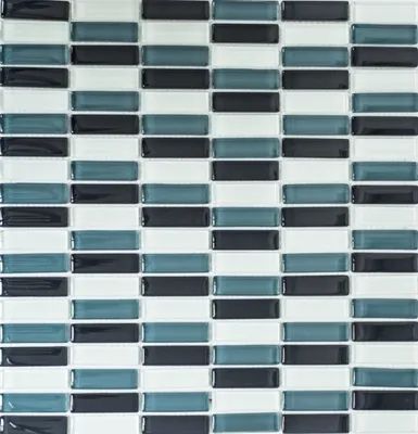 Produktbild von Mosaikfliese Transluzent grau Stäbchen Glasmosaik Crystal grau BAD WC Küche WAND MOS77-0204