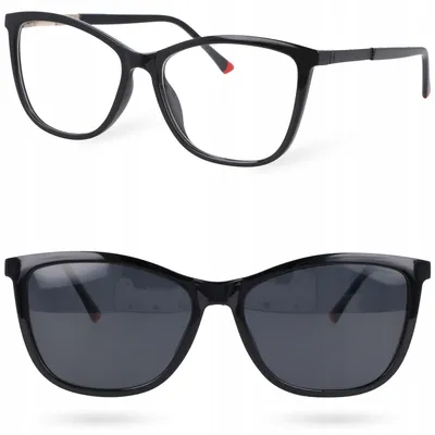 Produktbild von Moramo Damen Korrekturbrille mit Sonnenclip-On Schwarz