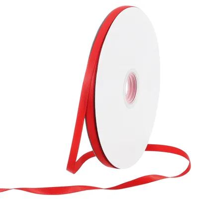 Productafbeelding van Satlintape - Dubbelzijdig grosgrainlint - Voor decoratie en knutselwerk - 6 mm x 91,44 meter - Rood