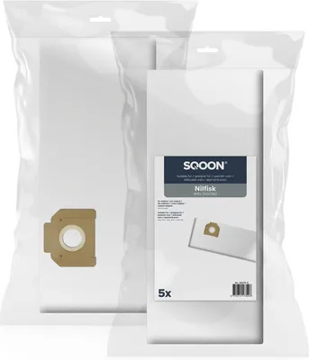 Productafbeelding van SQOON® Stofzuigerzak Geschikt voor Nilfisk Attix 350 / 360 - 5 Stuks - Vervangt 302000449 - High Filtration voor Industrieel Gebruik & Optimale Stofopname