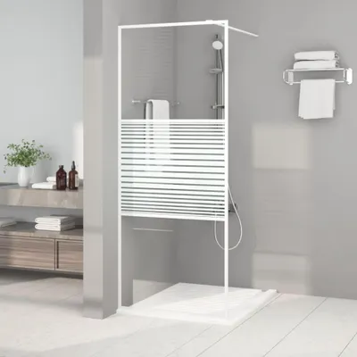 Image de Vidaxl begehete Duschwand 80x195 cm Transparent ESG Glasweiß