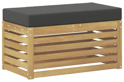 Zdjęcie produktu dla Stołek Ławka na Zewnątrz z poduszką Biały 80 x 43 x 45 cm