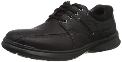 Productafbeelding van Clarks Cotrell Walk heren, zwarte olieachtige leren schoenen, maat 7