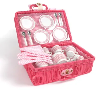 Produktbild von Tidlo Teeservice Picknick Spielzeugset im Korb - Porzellan