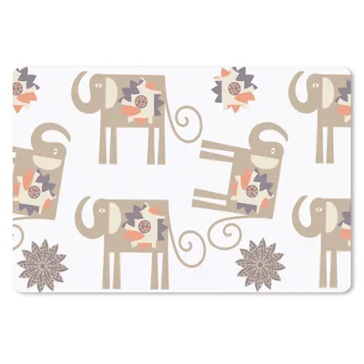 Produktbild von MuchoWow® Mauspad Mousepad Blumen - Elefant - Muster 27x18 cm - Mousepads - Maus Mat - Pad - Mausunterlage - Büroartikel - Desk Matten