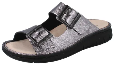 Produktbild von FINN COMFORT FINNCO Cayman Soft Damen Pantolette steel Glattleder - Größe: 38
