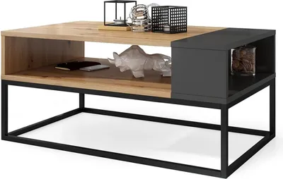 Produktbild von All4All Couchtisch Luca , Kaffeetisch , Wohnzimmertisch , Industriell , Metallgestell , Loft Stil , Ablagefach , 100x60cm , 05 , Artisan+ Antrahzit
