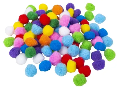 Produktbild von 100 bunte Pompons 2 cm für Party-Deko - Einheitsgröße