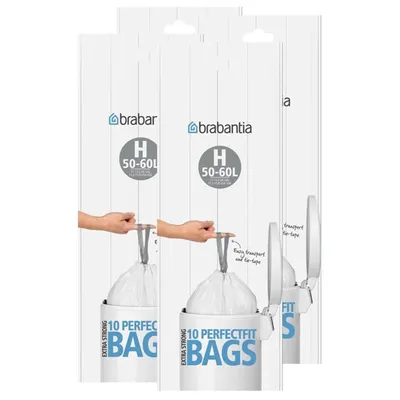 Produktbild von Brabantia Müllbeutel Smartfix (H) 50-60 Liter, 10 Mülltüten (4er Pack)