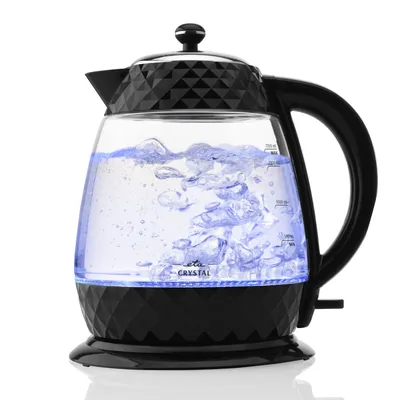 Obrázek produktu pro Eta Crystal, 1,7 l, 2200 W, Černá, Průhledná, Sklo, Indikátor úrovně vody, Zabezpečení proti přehřátí