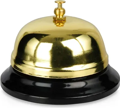 Produktbild von Vilde Tischklingel Rezeptionsklingel Empfangsglocke Tischglocke aus Metall Gold 8,5x6 cm